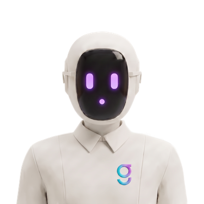 The Chief of Staff operator agent: a bone-white humanoid robot with a glowing gradient face screen.