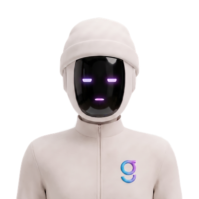 The Scheduling operator agent: a bone-white humanoid robot with a glowing gradient face screen.