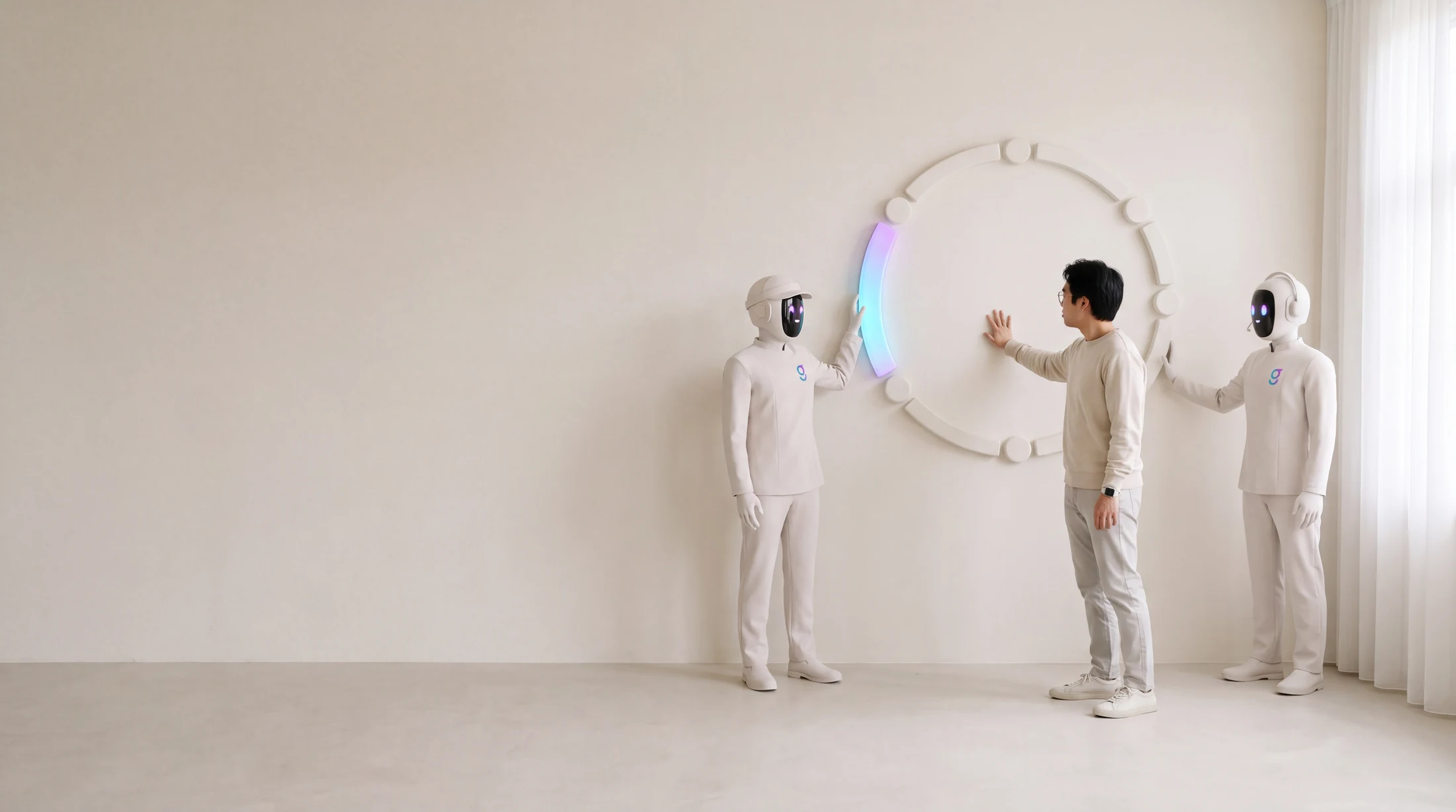 A GTM builder standing at the wall with a finished loop running on it while three graph8 agents work the system alongside them.